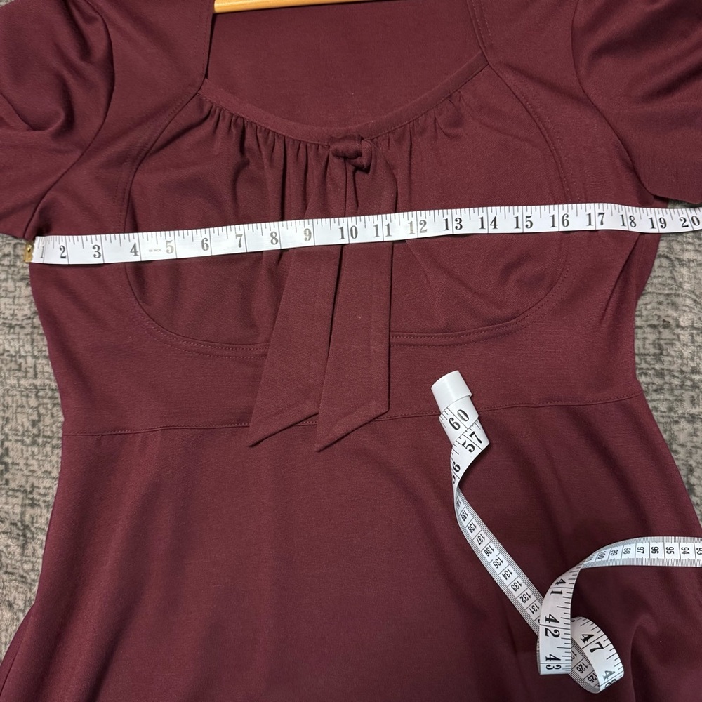 Mandala Designs Burgundy Midi Dress – Size L – Made in Toronto - Picture 3 of 6